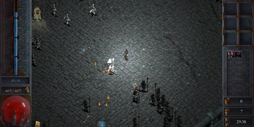 A player using the Plate Armor garment in Halls Of Torment