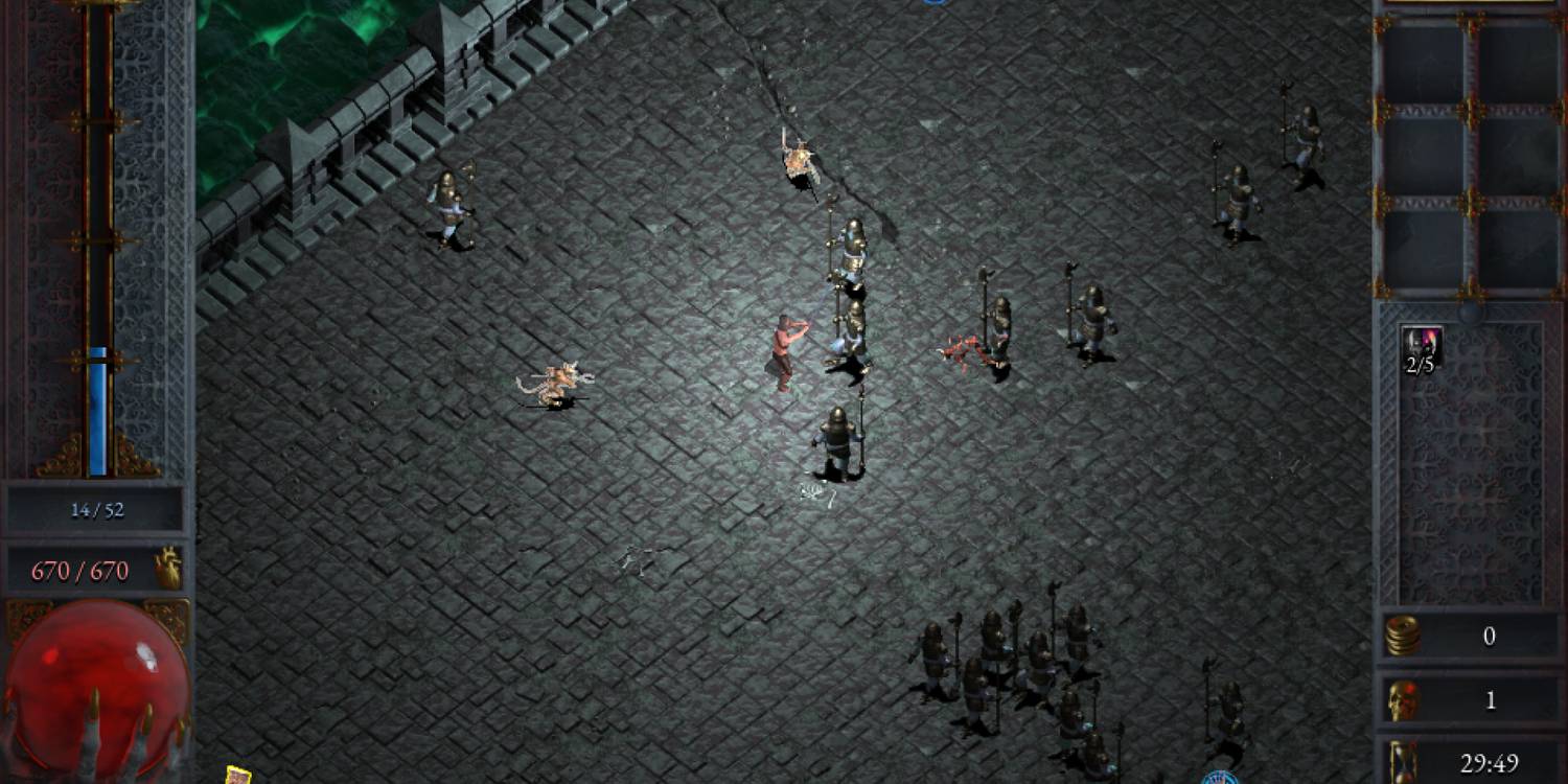 A player using the Plated Boots during a run in Halls Of Torment