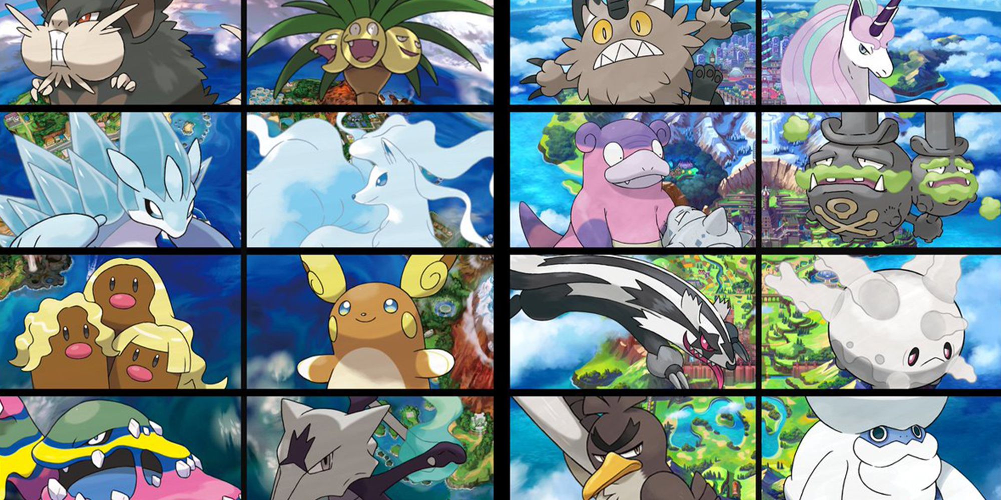 All Pokémon Regional Forms Comparison (Alolan-Galarian) 