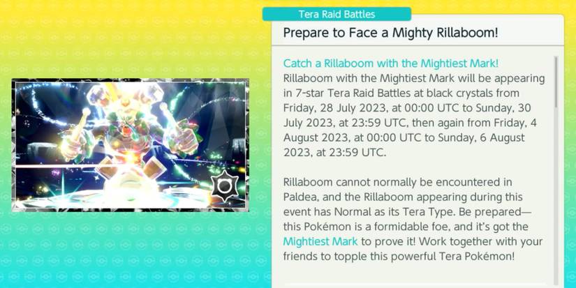 Pokemon Scarlet & Violet Mighty Rillaboom Tera Raid Event Guide (1)