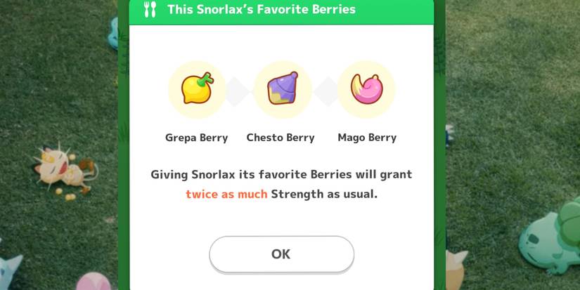 Pokemon sleep Snorlax's favorite berries