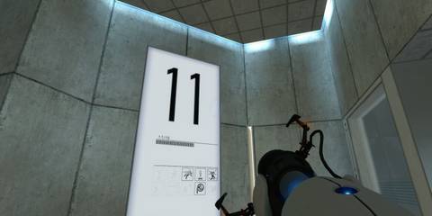 A screenshot showing Testing Chamber 11 from Portal.