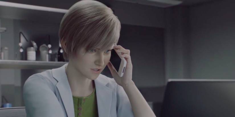 Rebecca on the phone in Resident Evil Death Island