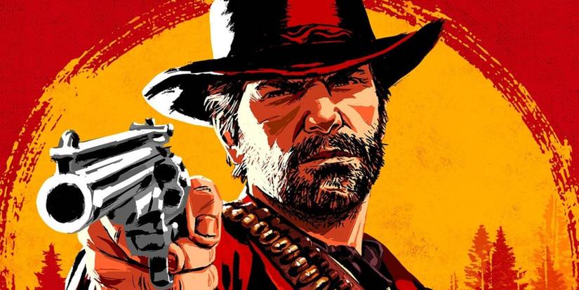 Arthur Morgan pointing a gun