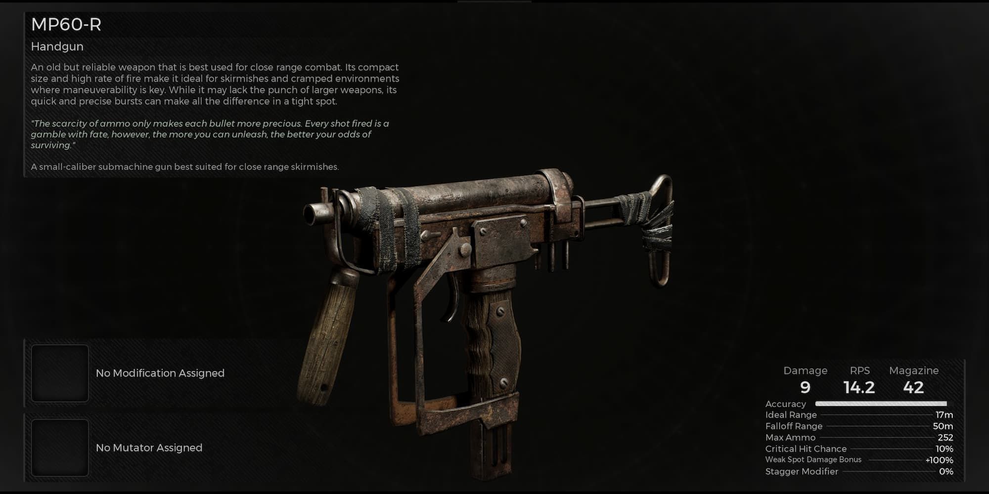 The MP60-R SMG in Remnant 2