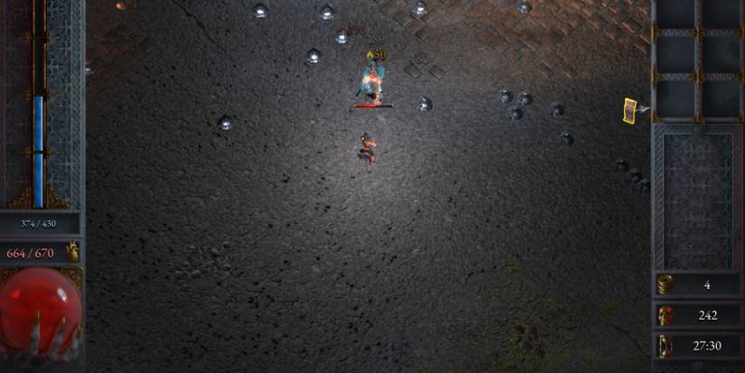 A player using the Ring of Fire item in Halls of Torment