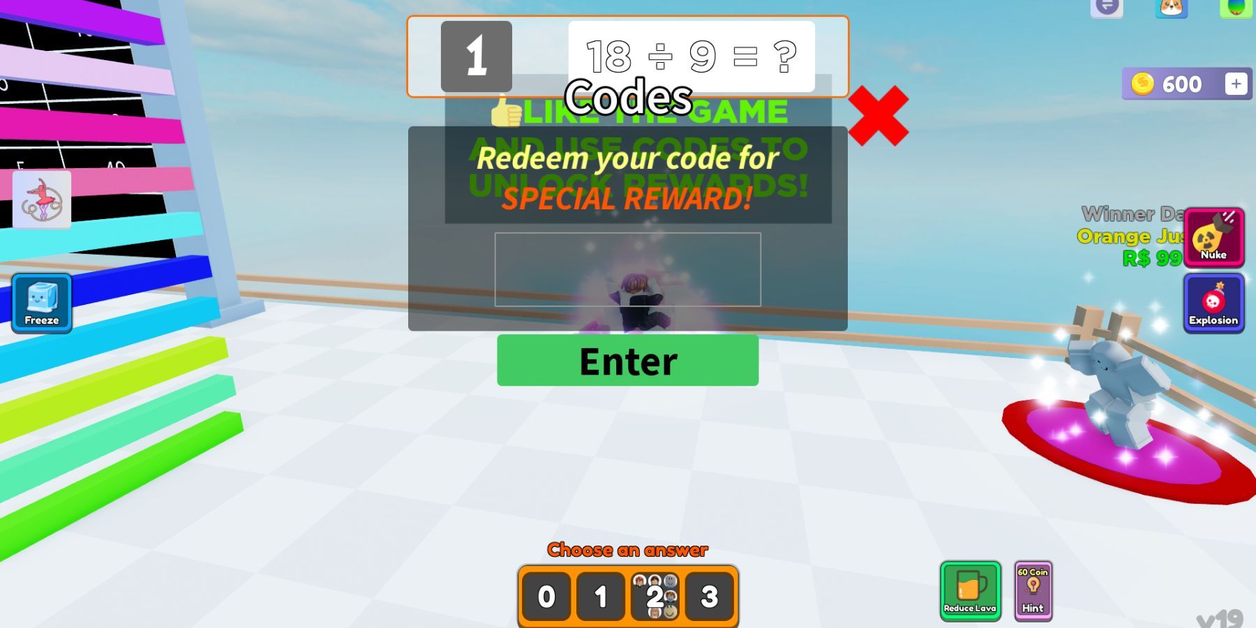 Roblox: Math Answer or Die Codes