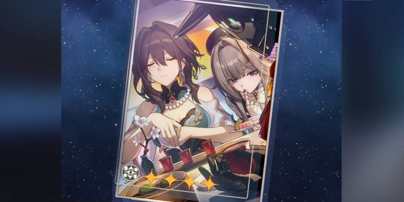 Ruan Mei with Herta and Screwllum in Genius' Repose light cone