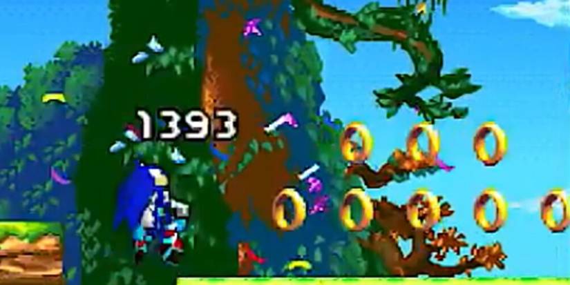 Sonic Jumping Over A Platform In Sonic Rush