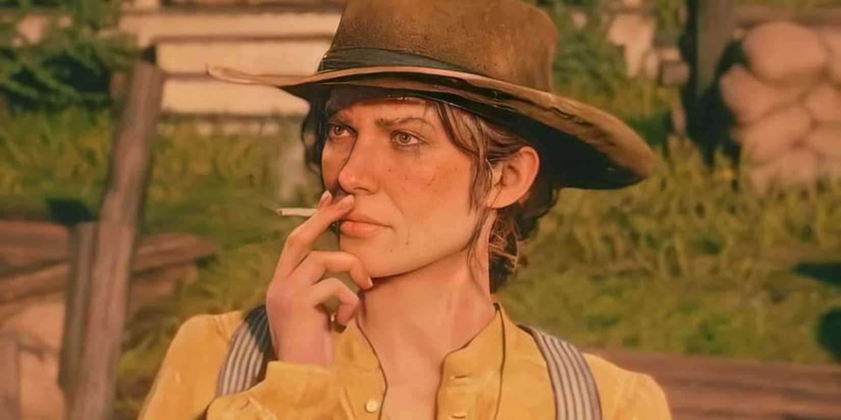 sadie adler smoking a cigarette