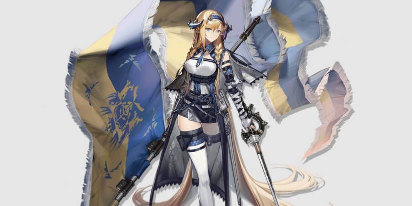 Saileach holding flag