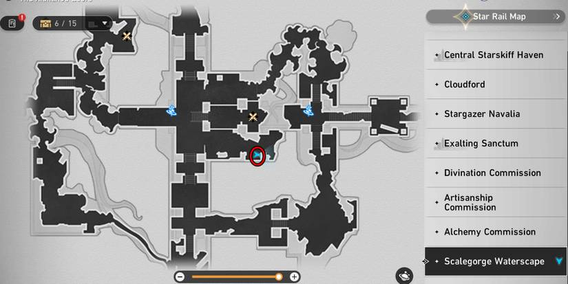 scalegorge waterscape bountiful chest 1 location in honkai star rail