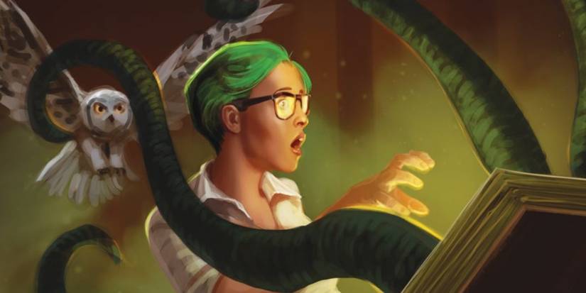 A Scion Opening a book with tentacles coming out
