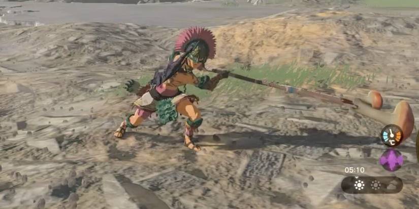 Link Wielding A Mushroom Spear