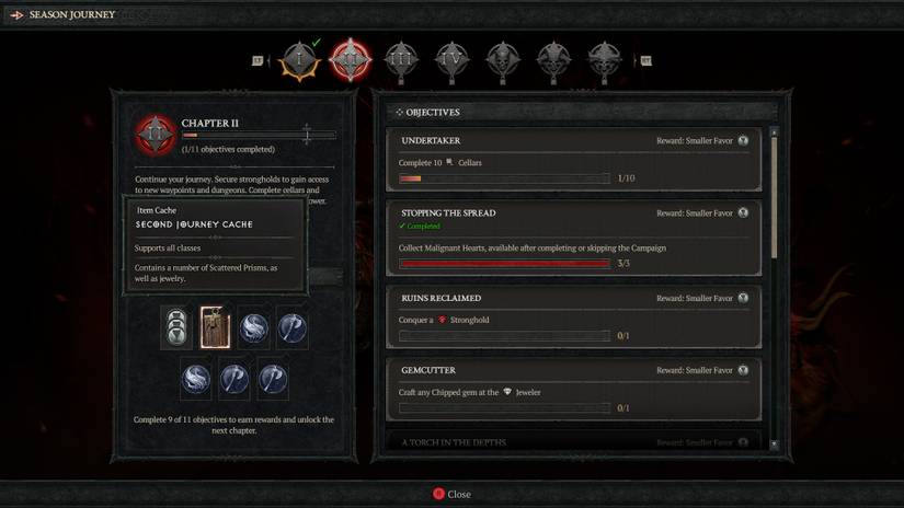 Diablo 4 Season Journey Objectives Rewards Chapter Two