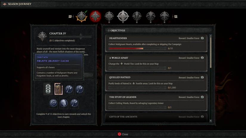 Diablo 4 Season Journey Objectives Rewards Chapter Four