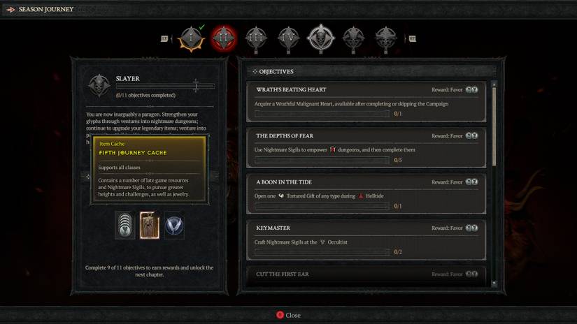 Diablo 4 Season Journey Objectives Rewards Chapter Five Slayer