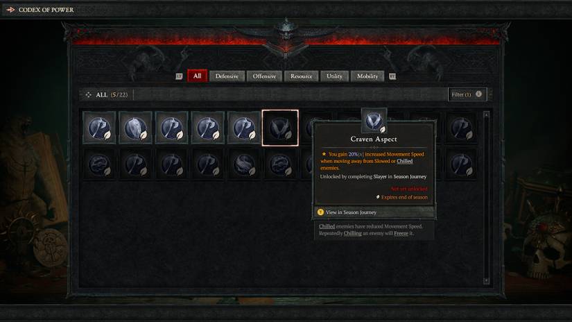 Diablo 4 Season 1 Codex Aspects New Craven Aspect