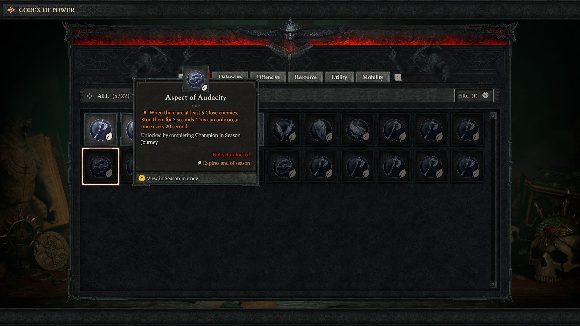 Diablo 4 Season 1 Codex Aspects New Aspect of Audacity