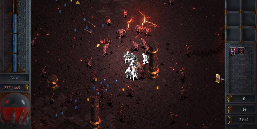 A player being revived after using the Seal of Rebirth item in Halls Of Torment