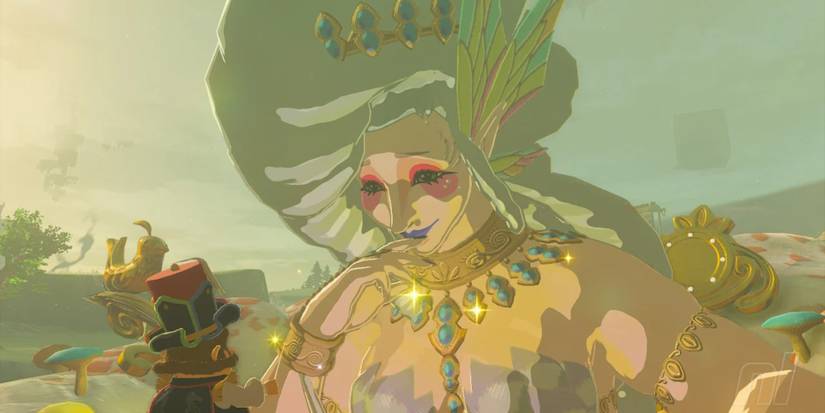 A Great Fairy looking at Mastro in The Legend of Zelda Tears of the Kingdom