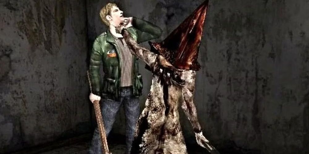 James Being Choked By Pyramid Head