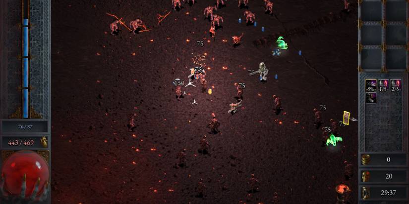 A character performing a run in Halls Of Torment