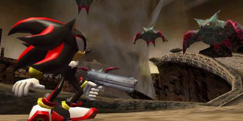 Shadow Facing Down Flying Creatures With A Handgun