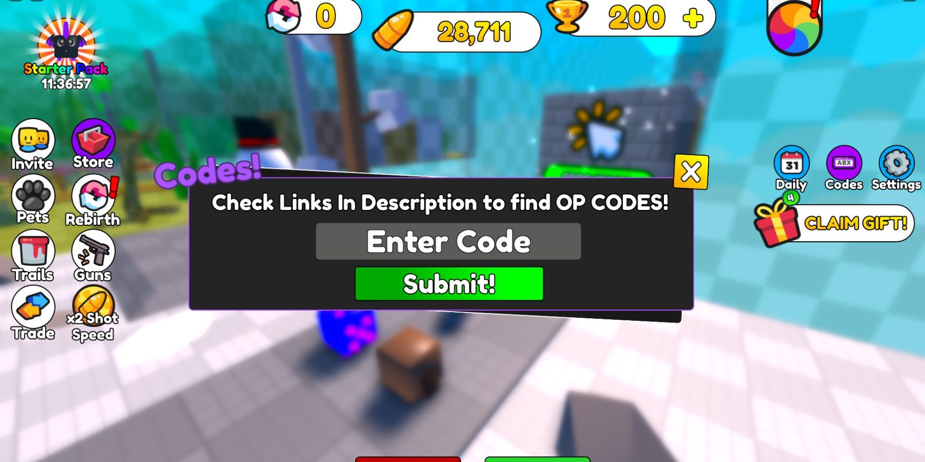 Shoot Wall Simulator Codes (2)