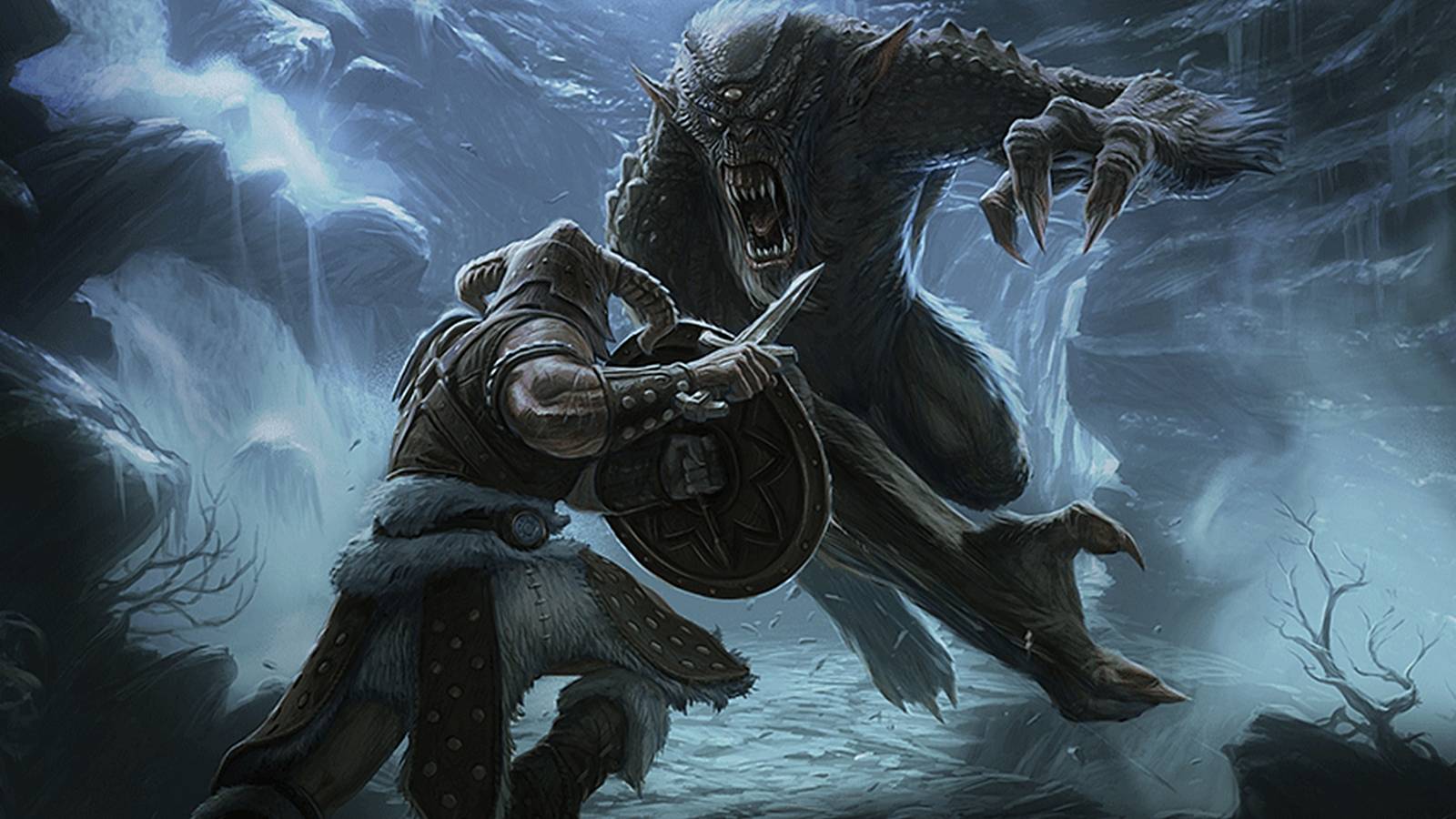skyrim dragonborn troll fight key visual