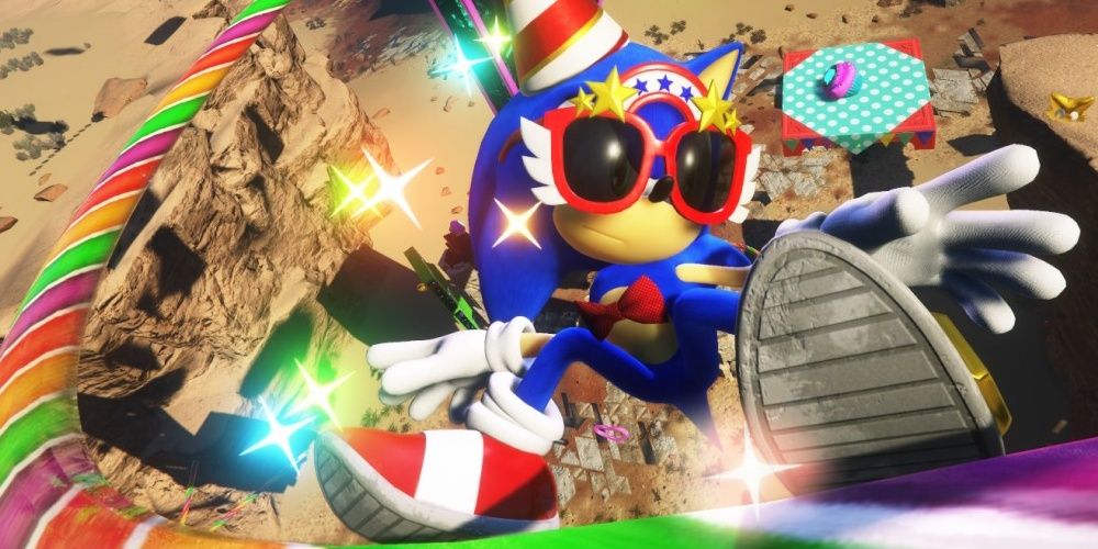 Sonic Grinding On A Multicolord Rail In Update 2