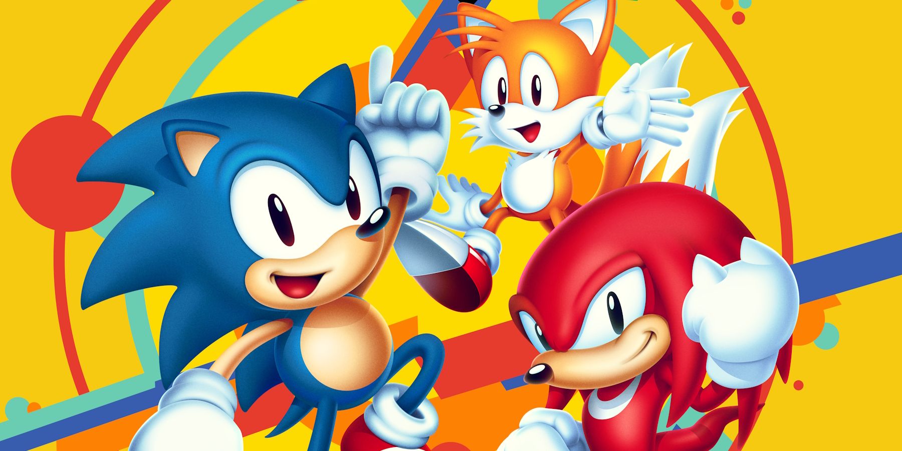 Sonic Mania promo art Sonic Knuckles and Tails-1