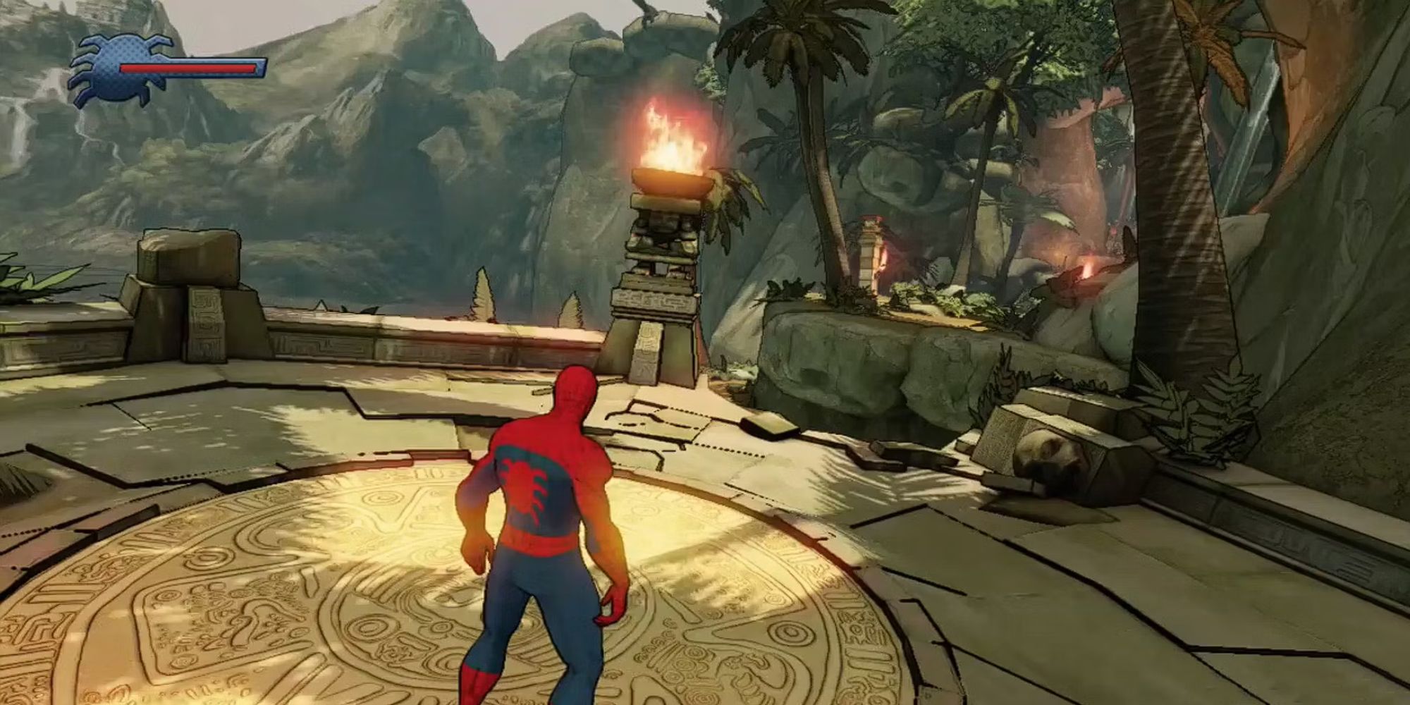 Spiderman Shattered Dimensions Xbox 360 jungle temple setting