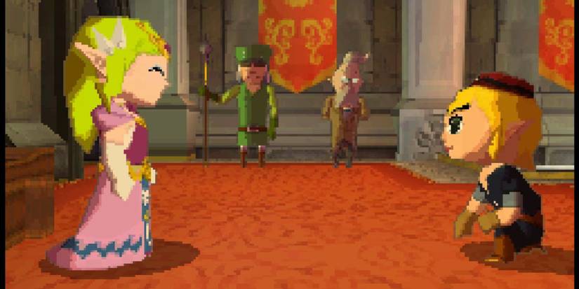 Princess Zelda greeting Conductor Link