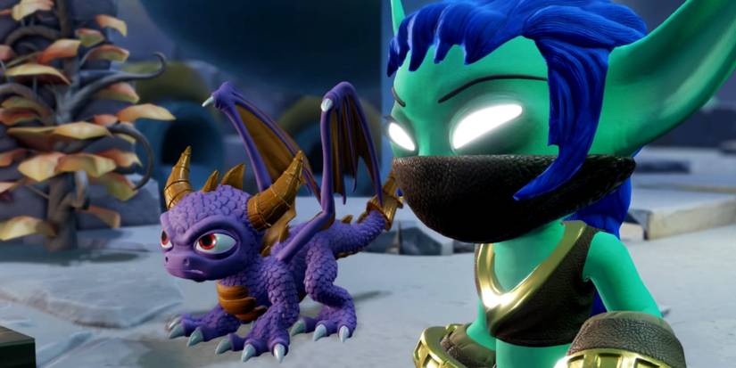 Spyro and Stealth Elf in Skylanders