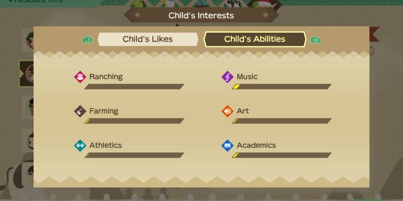 story of seasons a wonderful life child abilities and likes menu