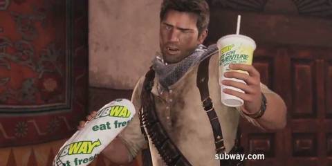 Strange Game Product Placement- Uncharted 3 Subway
