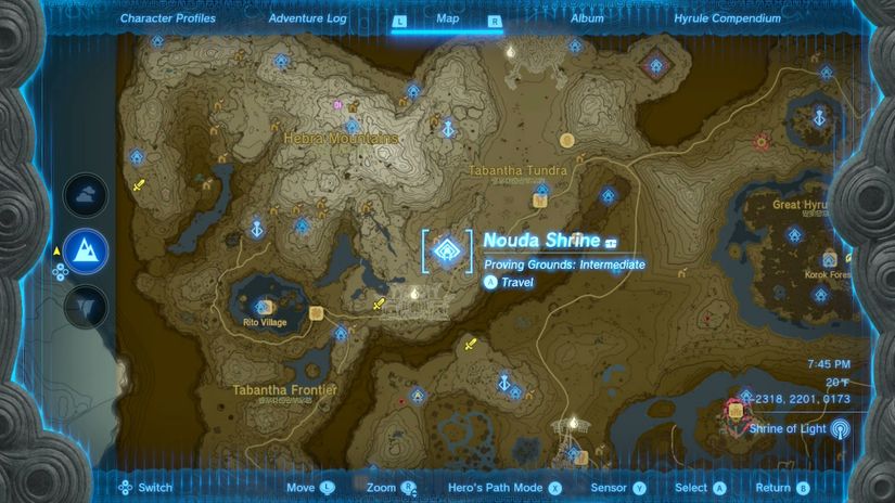 zelda tears of the kingdom nouda shrine location