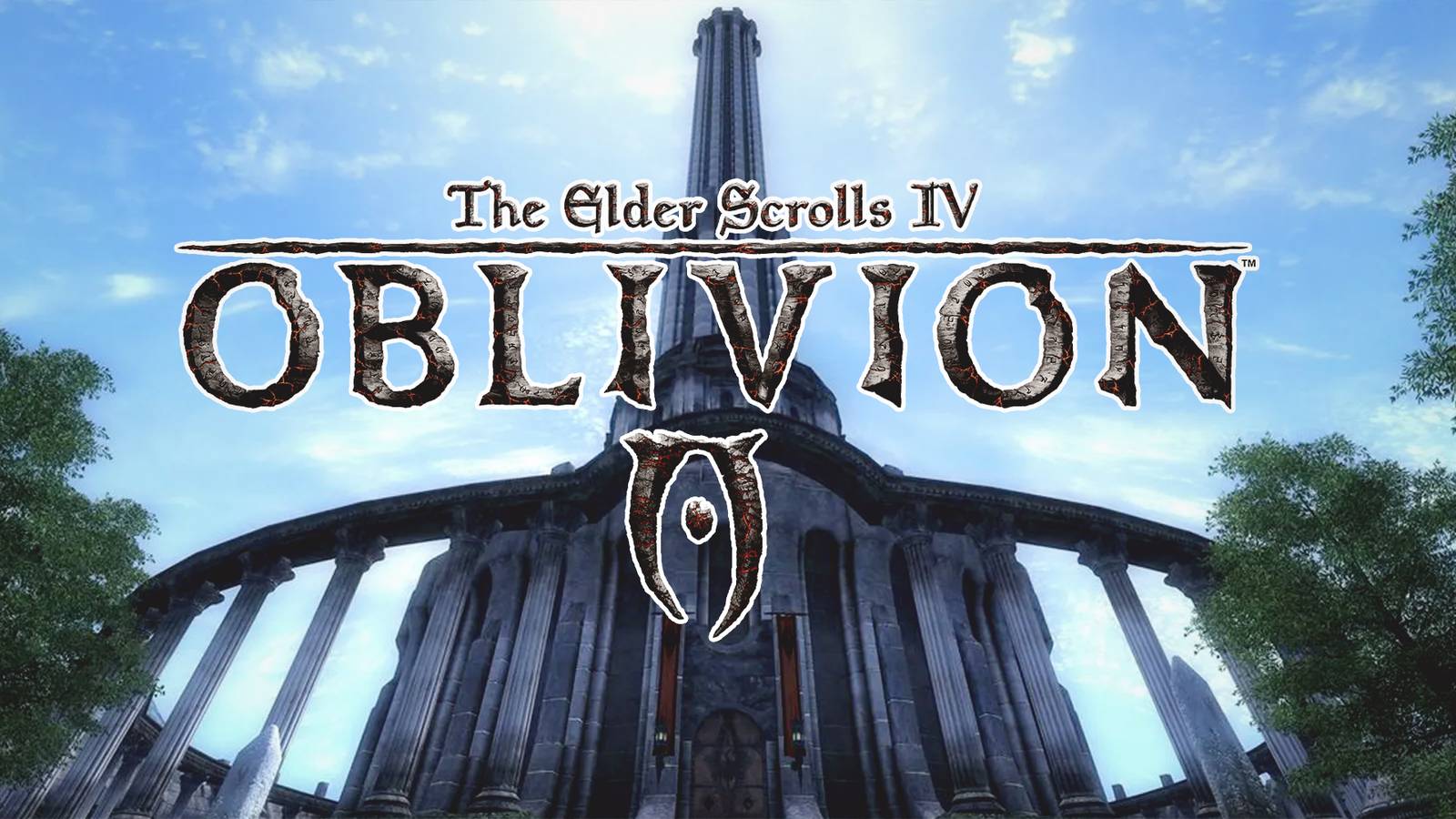 The Elder Scrolls 4 Oblivion white-gold tower and game logo