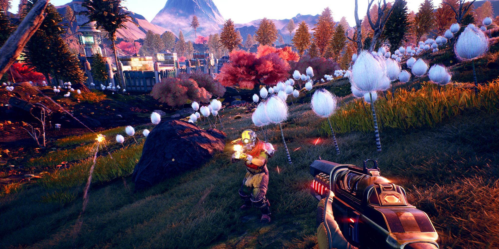 A player getting shot at in The Outer Worlds