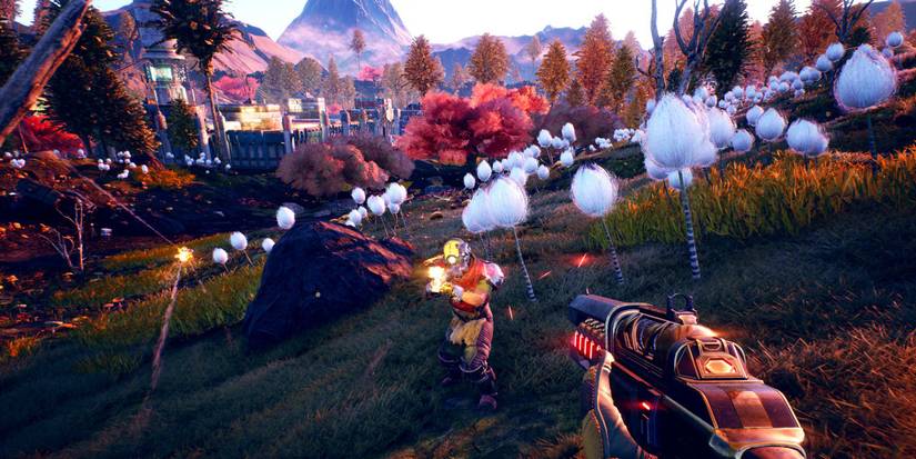 A player getting shot at in The Outer Worlds
