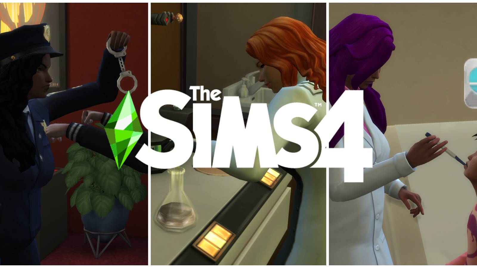 detective, scientist, and doctor careers in The Sims 4
