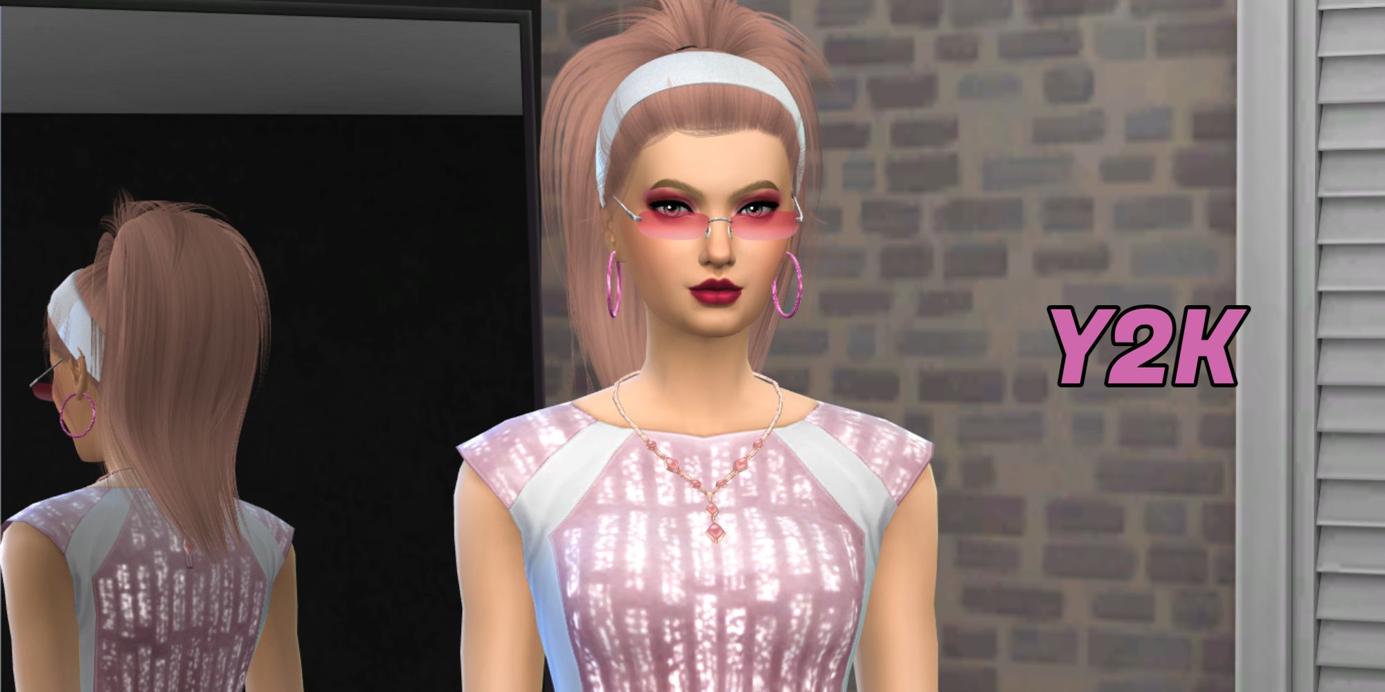 A Sim dressed in Y2K fashion represents their generation of the legacy challenge