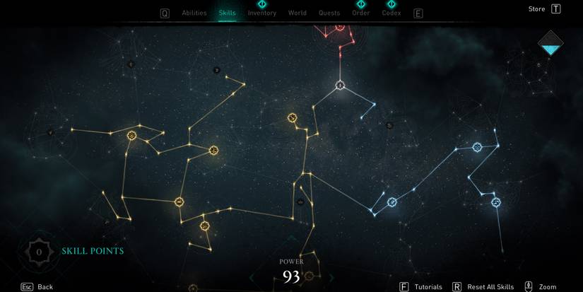 The skill tree in Assassin's Creed Valhalla