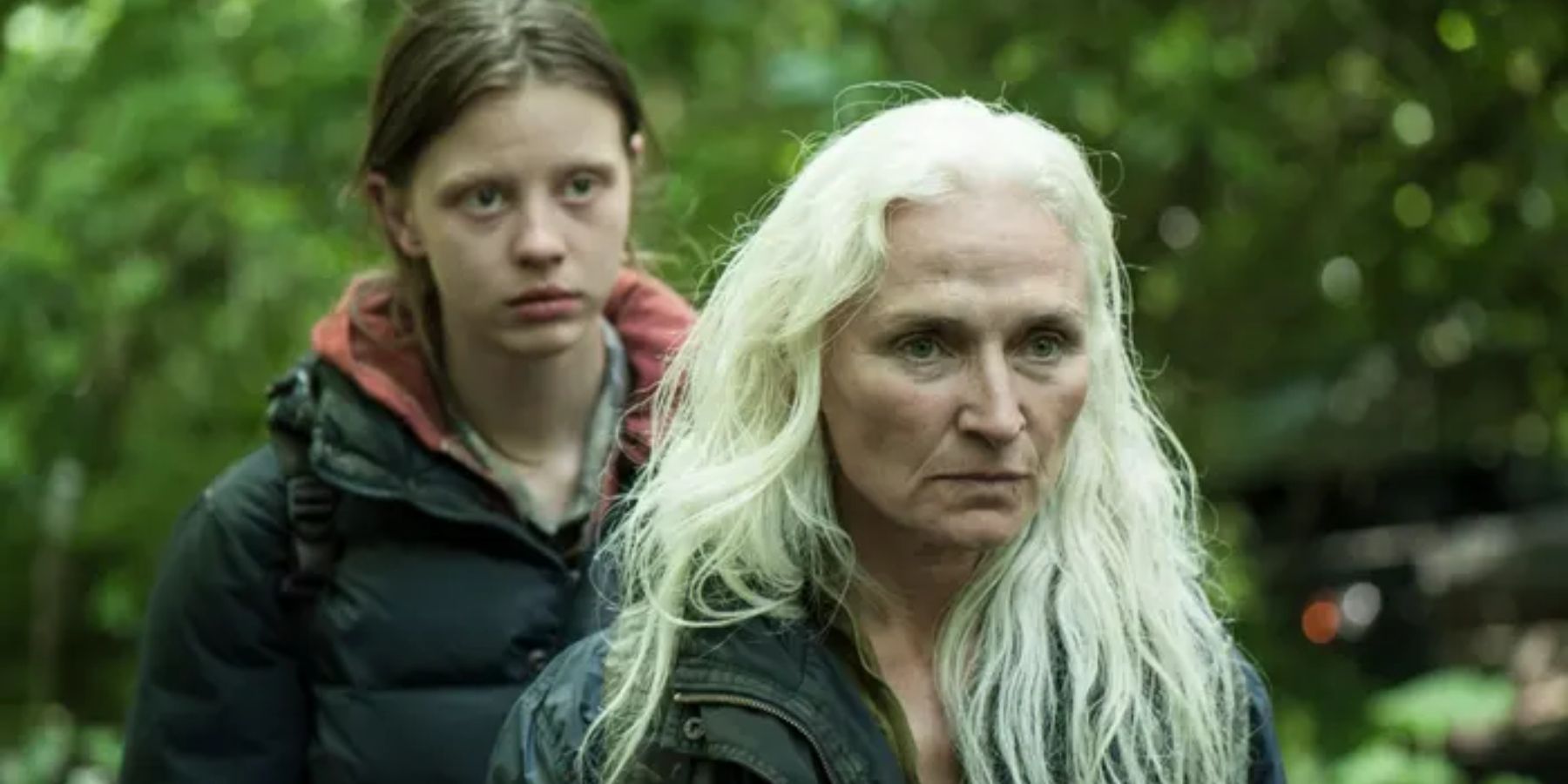 Mia Goth and Olwen Fouéré in The Survivalist