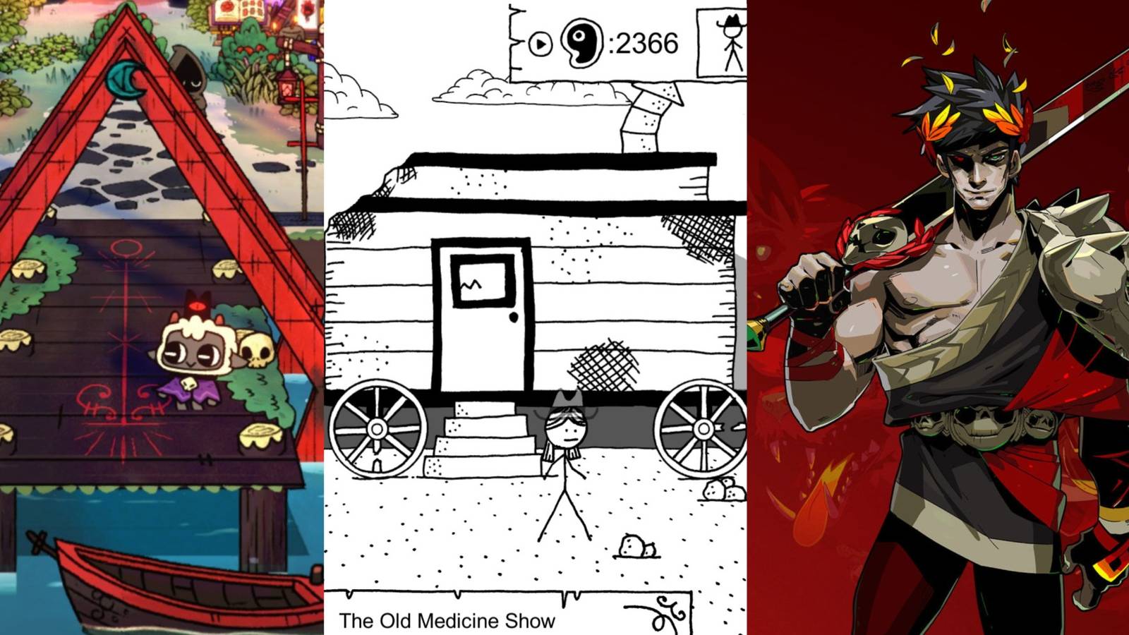 title image games with unique art styles west of loathing cult of the lamb hades