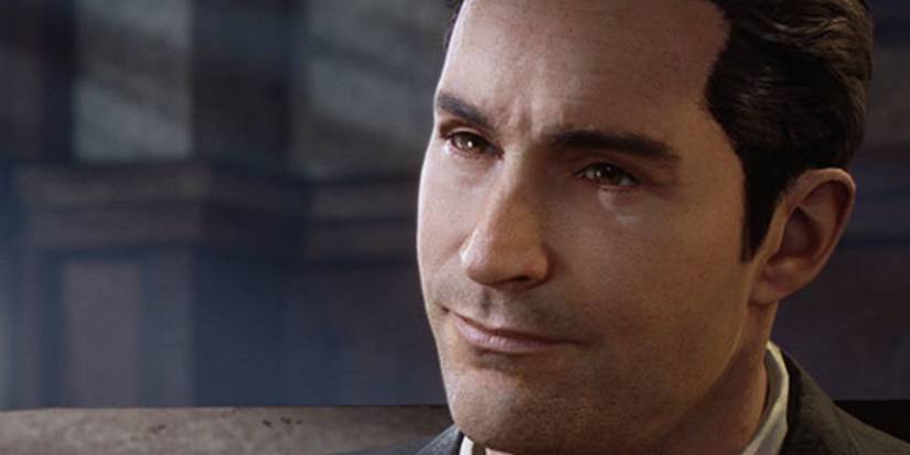 Tommy looking stern and business-like