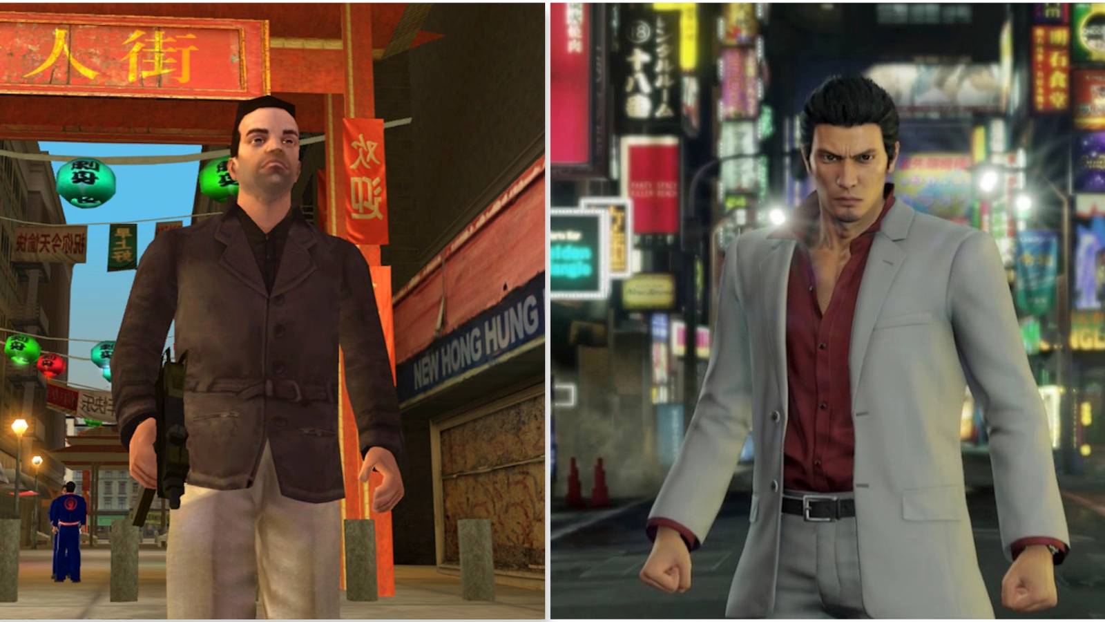 Toni Grand Theft Auto Liberty City Stories and Kazuma Kiryu from Yakuza