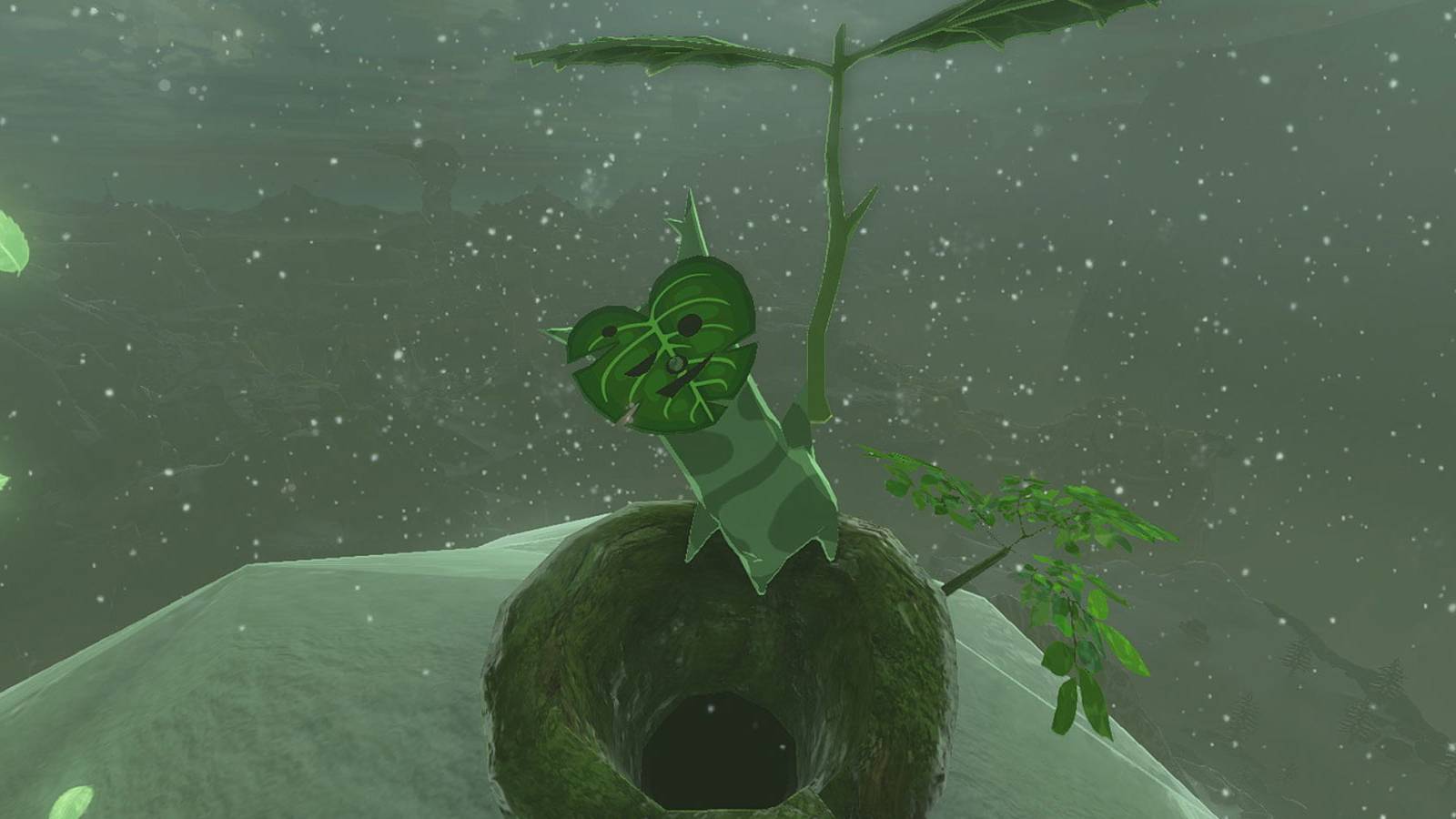 Solving Korok cork pulling puzzles in Zelda: Tears of the Kingdom.
