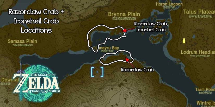 Crab map for Tears of the Kingdom
